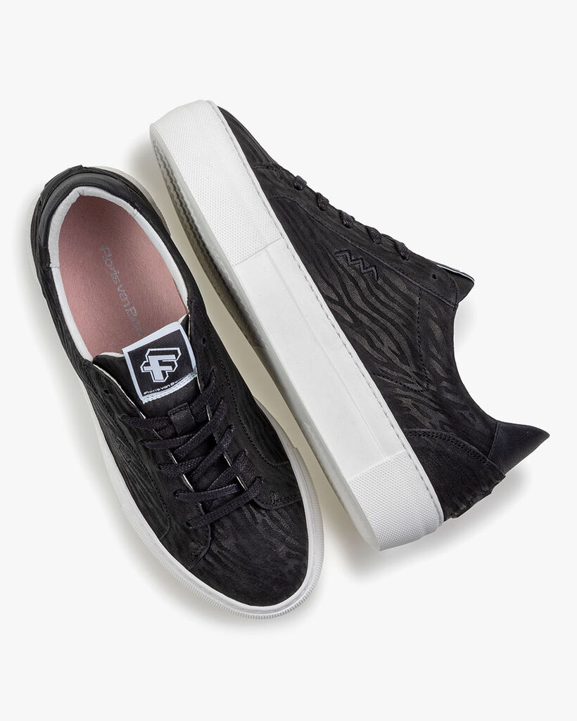 Sneaker printed leather black