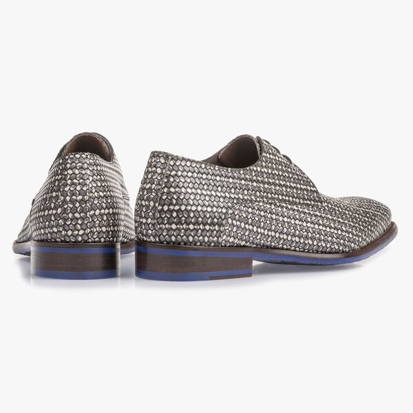 Dark grey lace shoe with white print