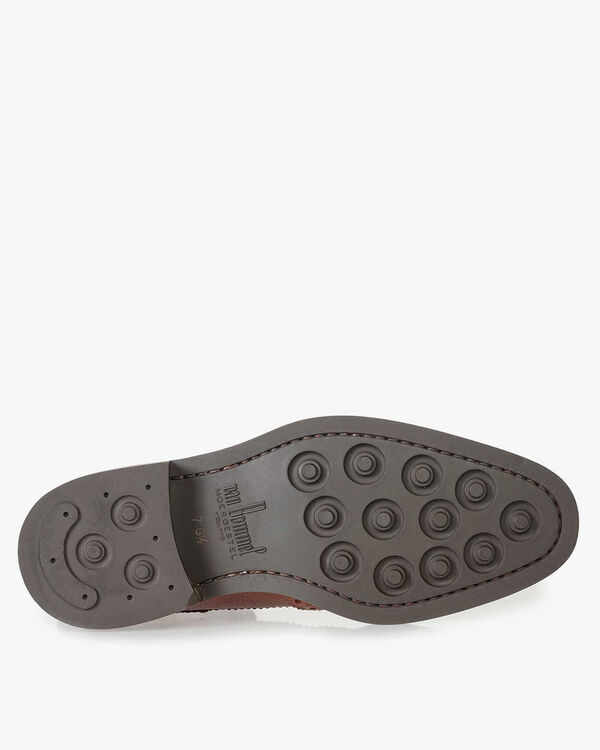 Boot printed leather cognac