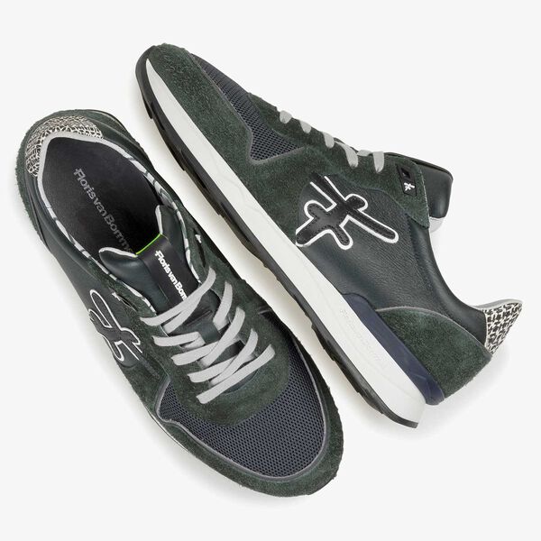 Dark green calf leather sneaker