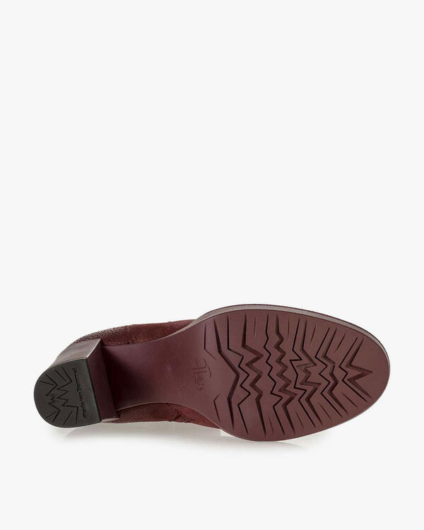Red nubuck leather ankle boots