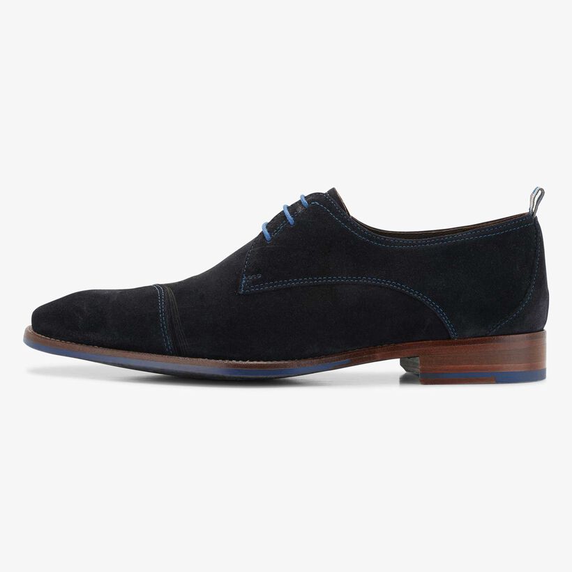 Blue suede lace shoe