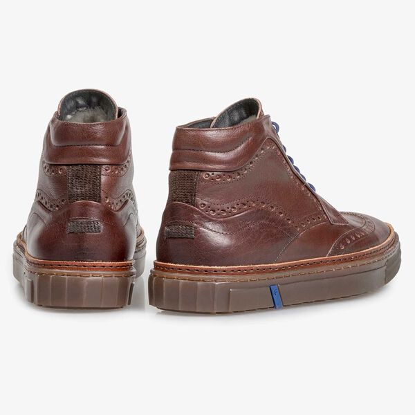 Red-brown calf leather boot