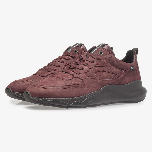 Red nubuck leather with fine texture