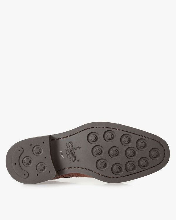 Cognac-coloured leather brogue lace shoe