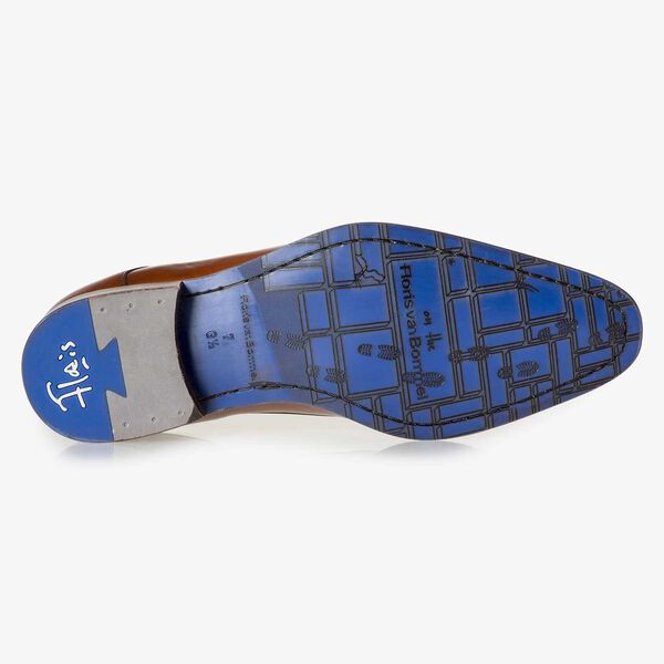 Cognac-coloured calf leather lace shoe
