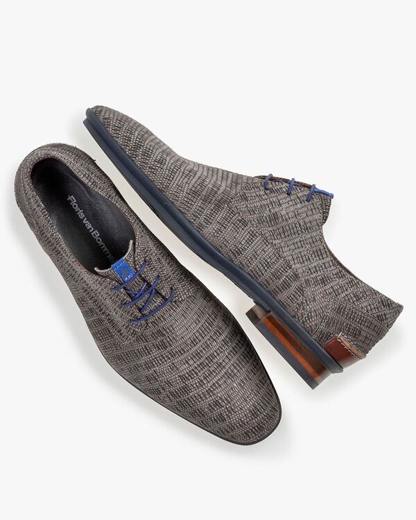 Lace shoe with print taupe