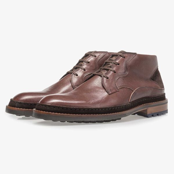 Red-brown calf leather boot