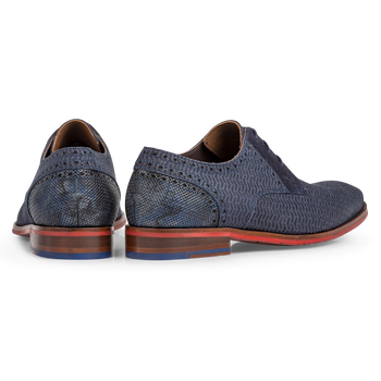 Lace shoe nubuck leather blue