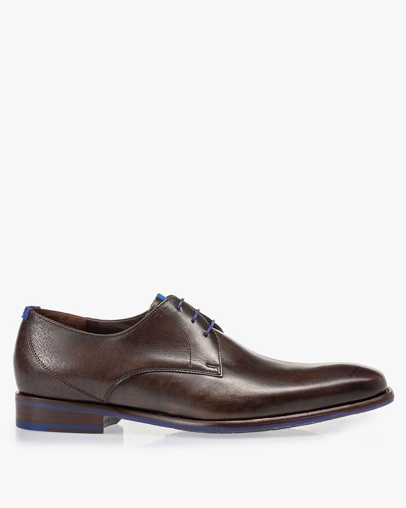 Lace shoe calf leather dark brown