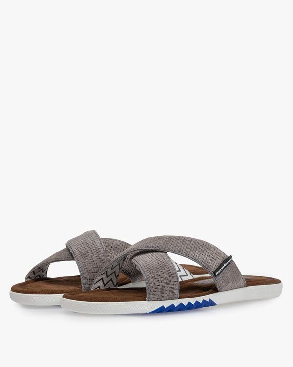 Slipper suede leather grey