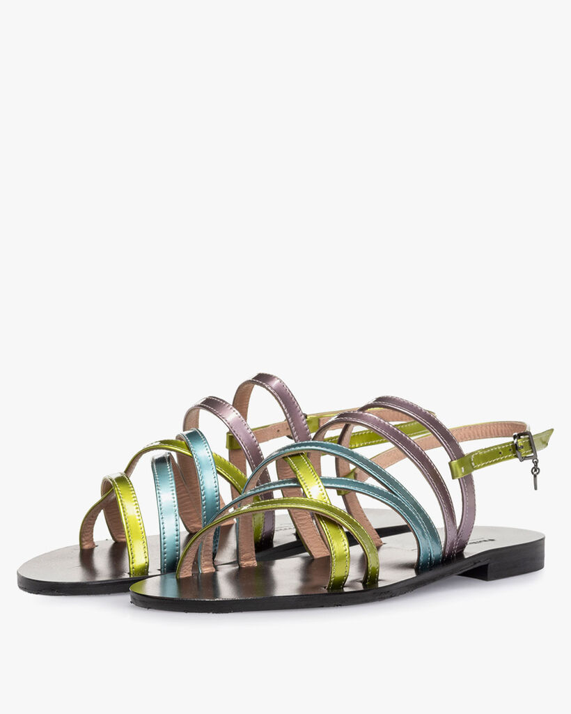 Sandal patent leather green