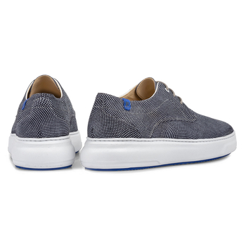 Sneaker printed suede leather blue
