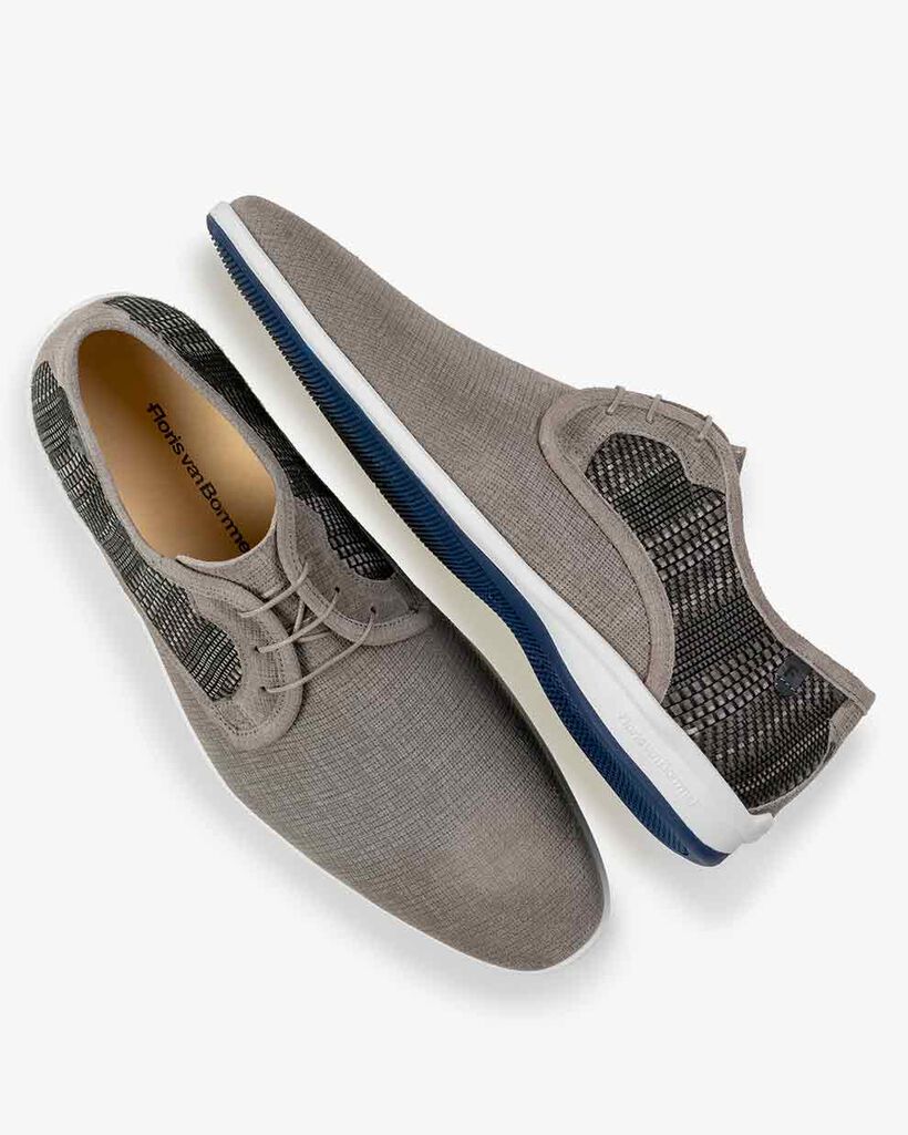 Lace shoe suede leather light grey