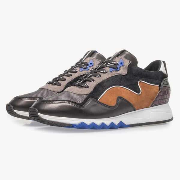 Multi-coloured suede leather sneaker