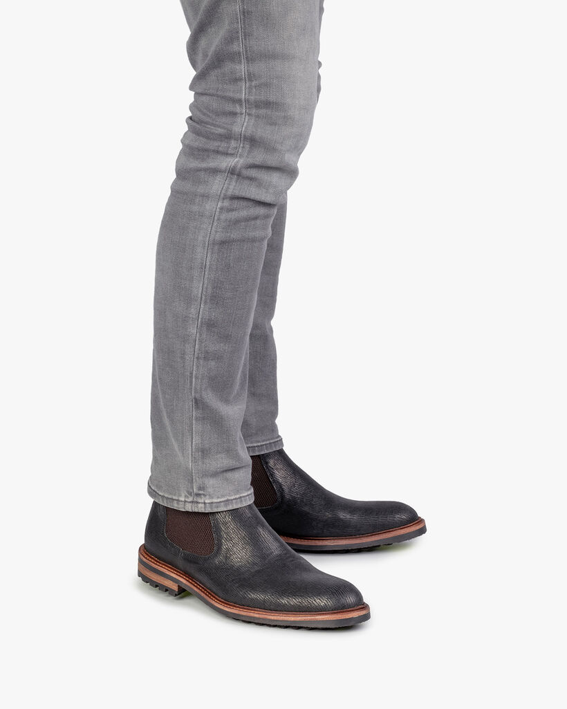 Chelsea boot black with print