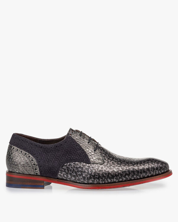 Lace shoe grey metallic