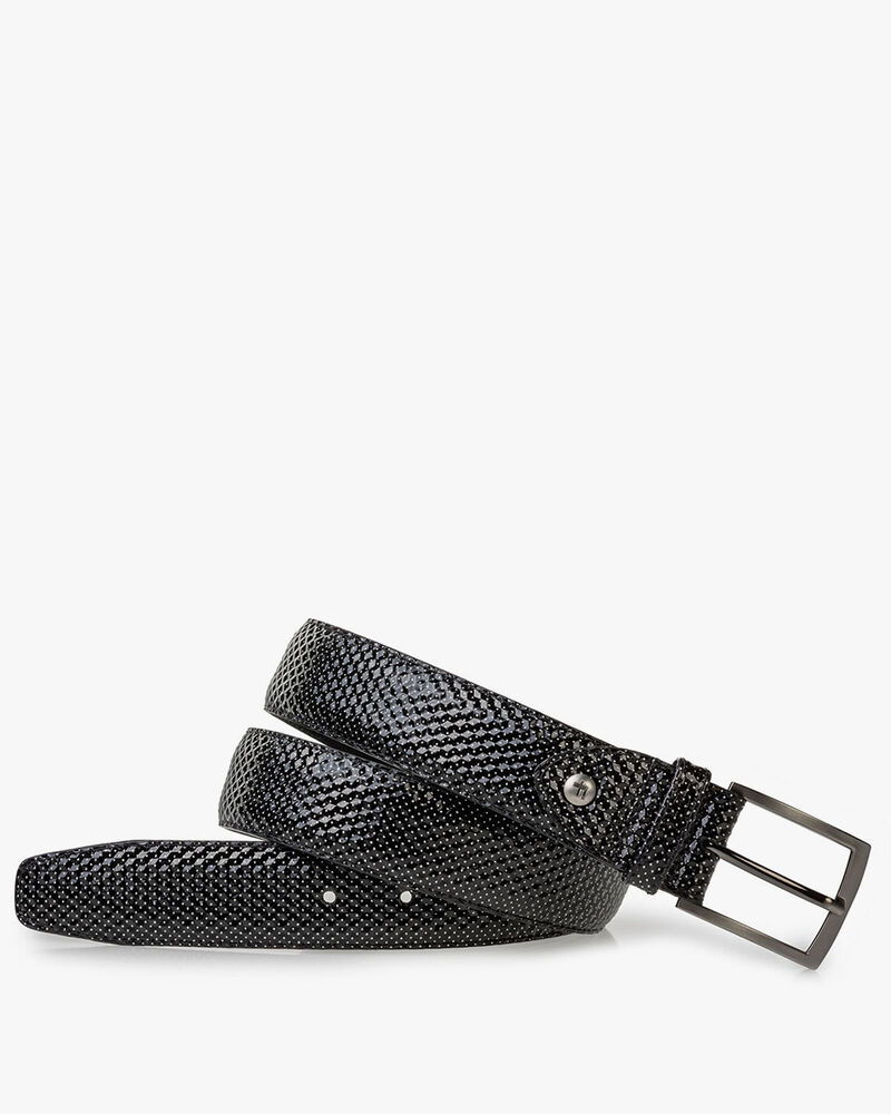 Belt printed leather grey