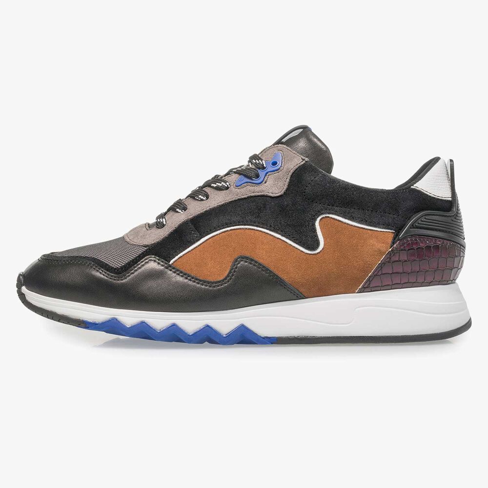 Multi-coloured suede leather sneaker