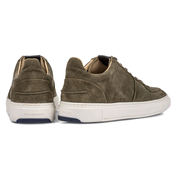 Sneaker green suede leather