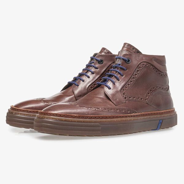 Red-brown calf leather boot