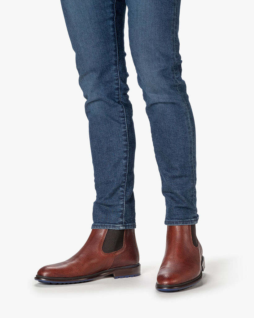 Chelsea boot printed leather cognac