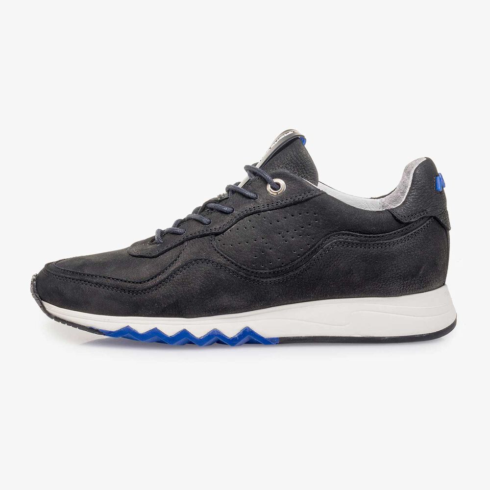 Black structured nubuck leather
