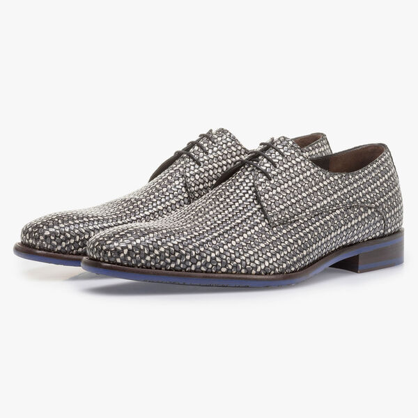 Dark grey lace shoe with white print