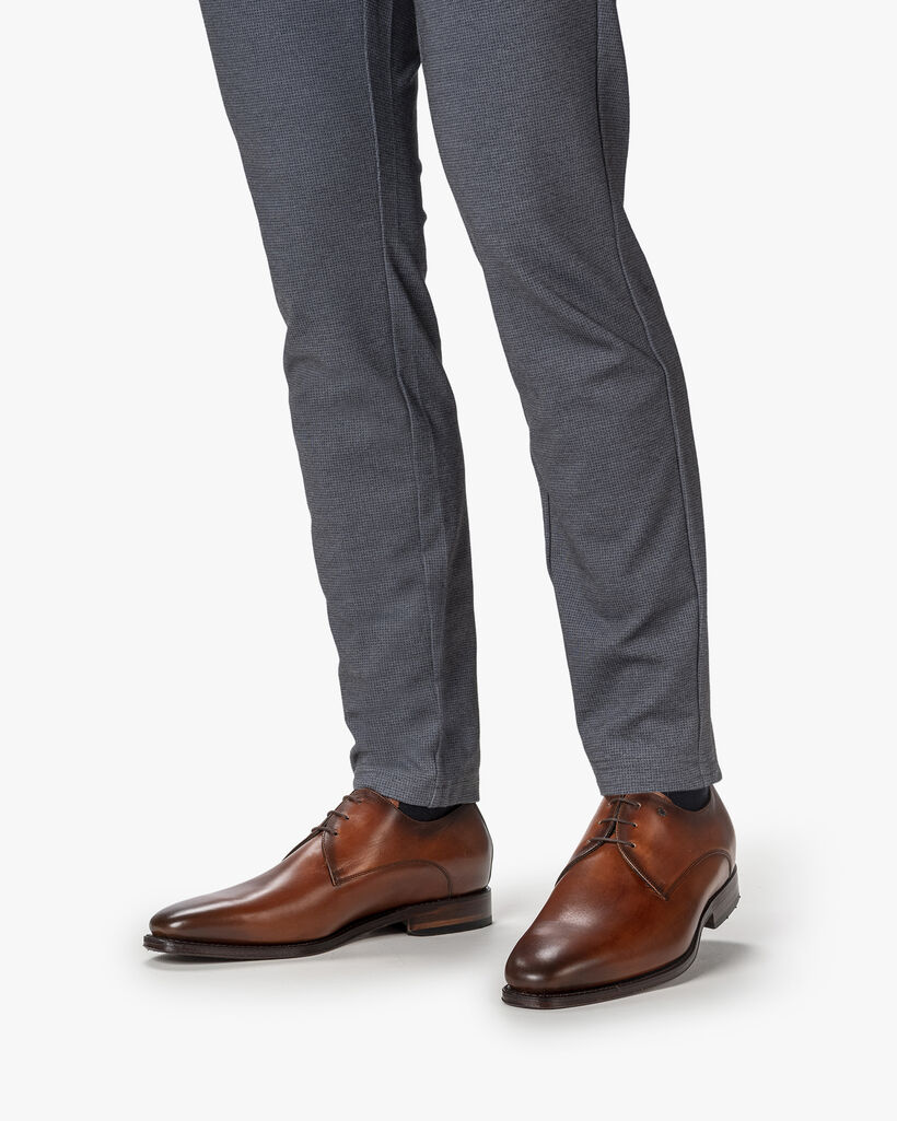 Lace shoe calf leather cognac