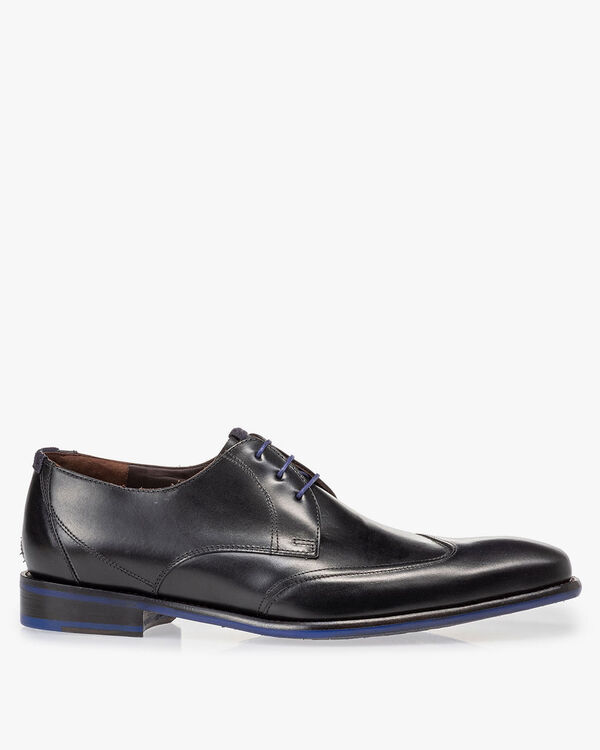 Lace shoe black calf leather