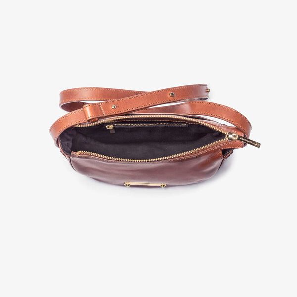 Brown leather cross body bag