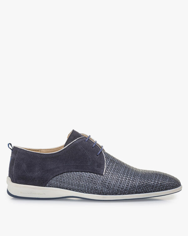 Blue braided lace shoe