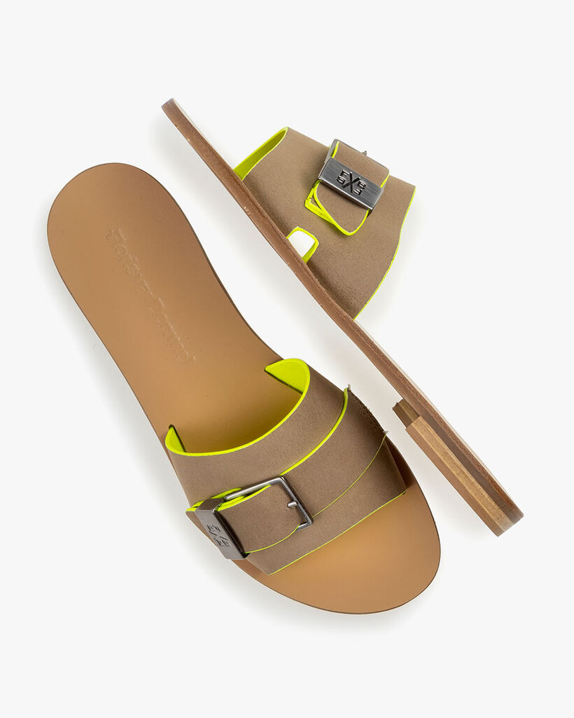 Slipper suede leather beige