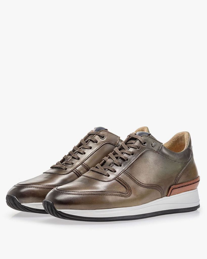 Sneaker calf leather green