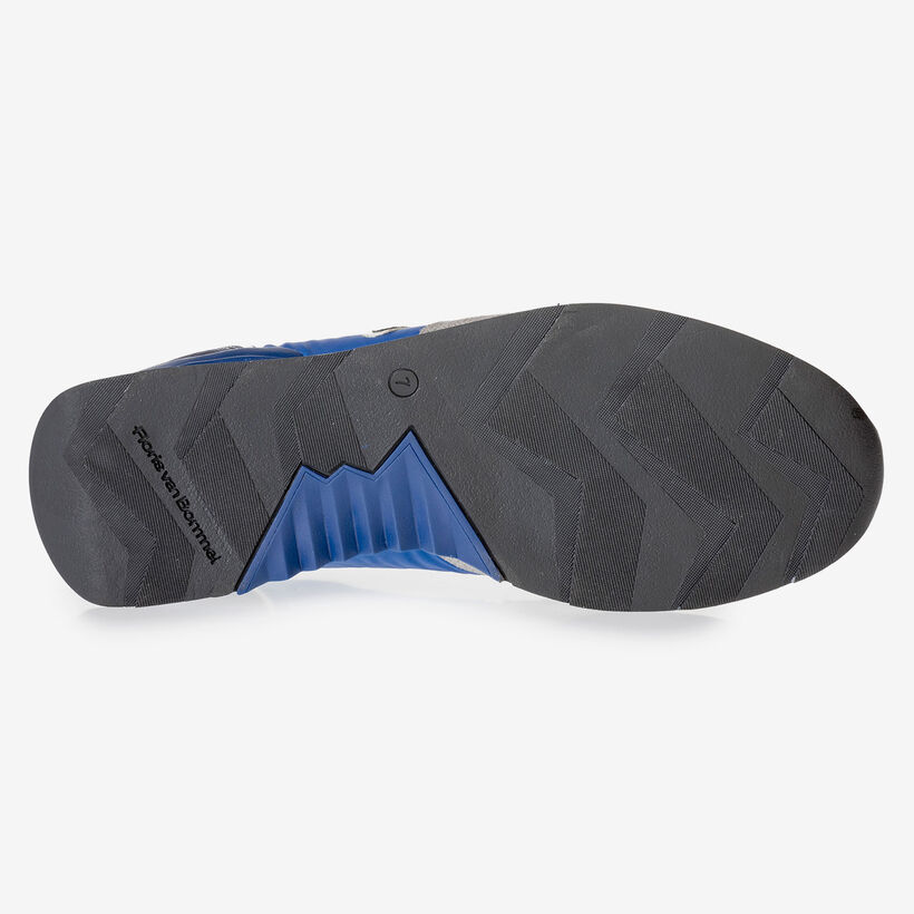 Grey and blue suede leather sneaker