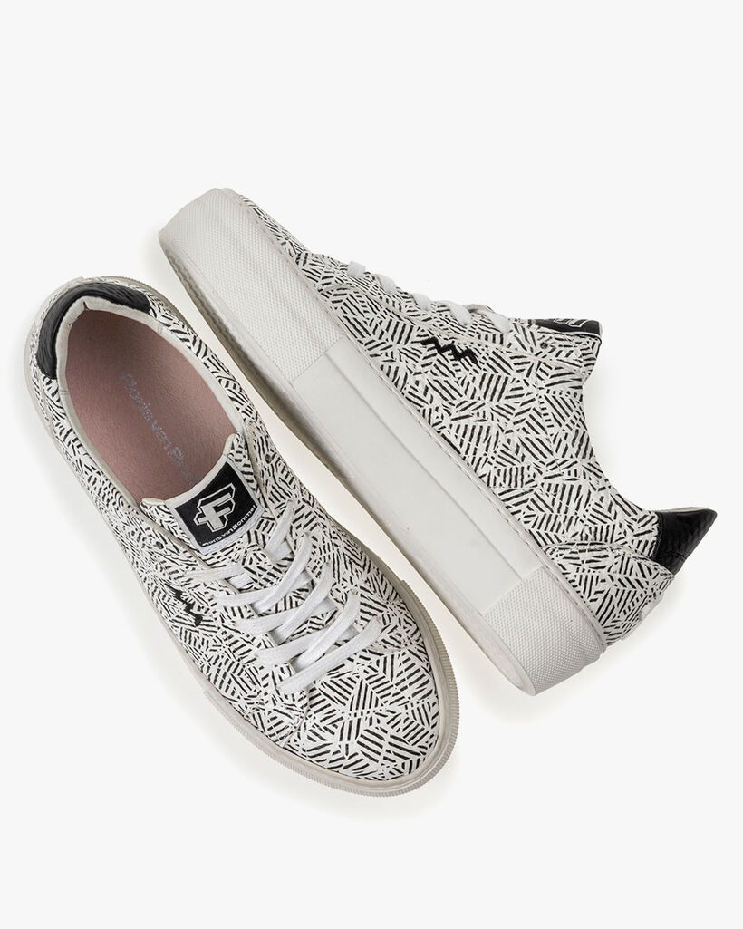 Sneaker zig-zag print black/white