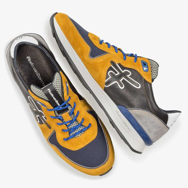 Multi-coloured suede leather sneaker