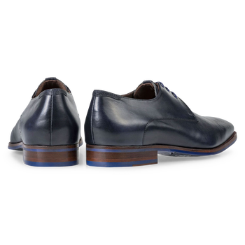 Dark blue leather lace shoe