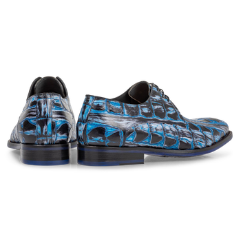 Lace shoe blue croco print