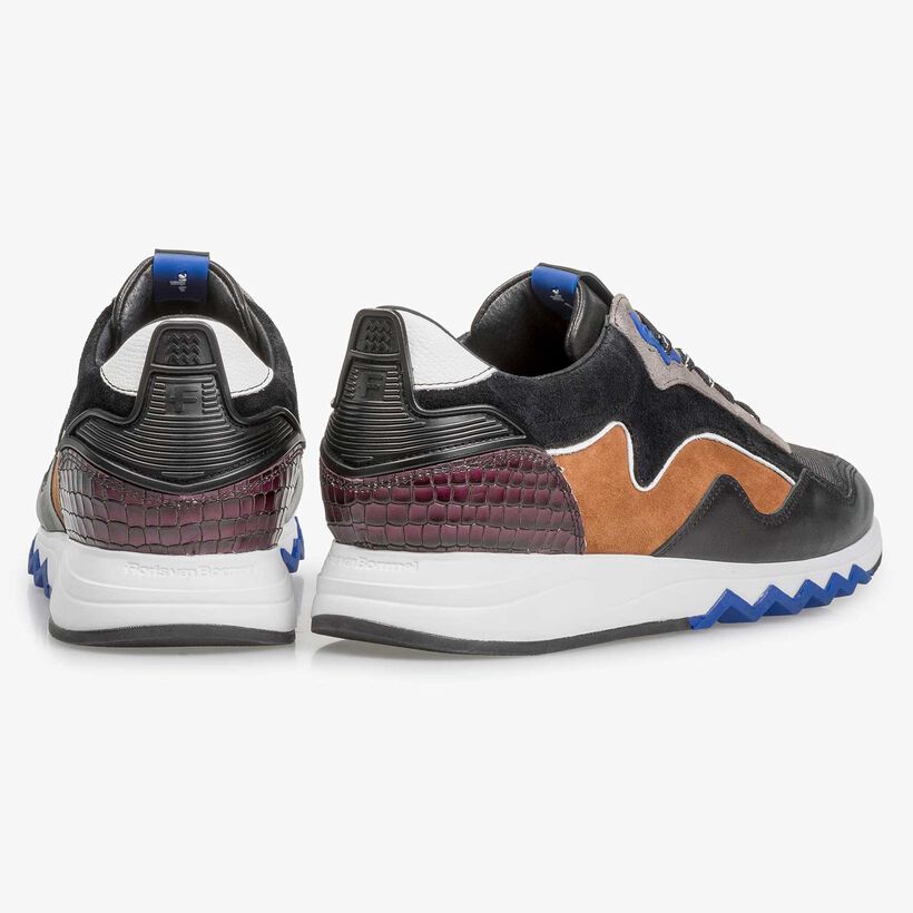 Multi-coloured suede leather sneaker