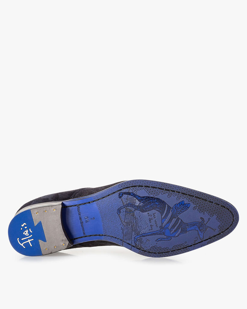 Lace boot blue with print