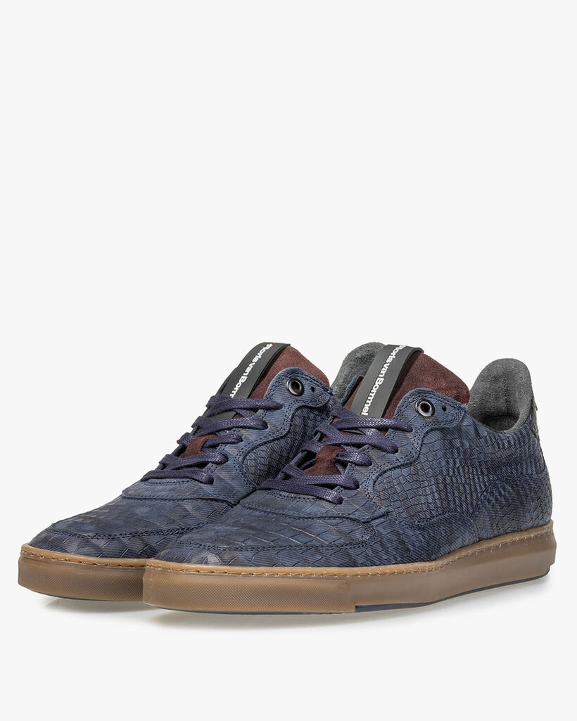Sneaker reptile print blue