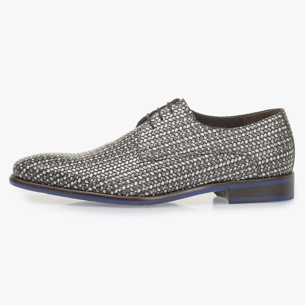 Dark grey lace shoe with white print