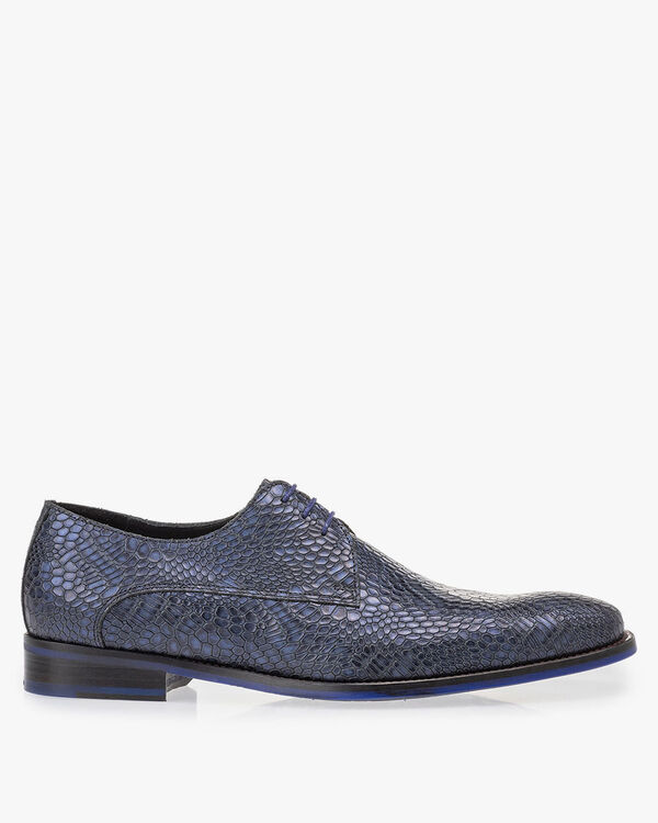 Lace shoe metallic blue