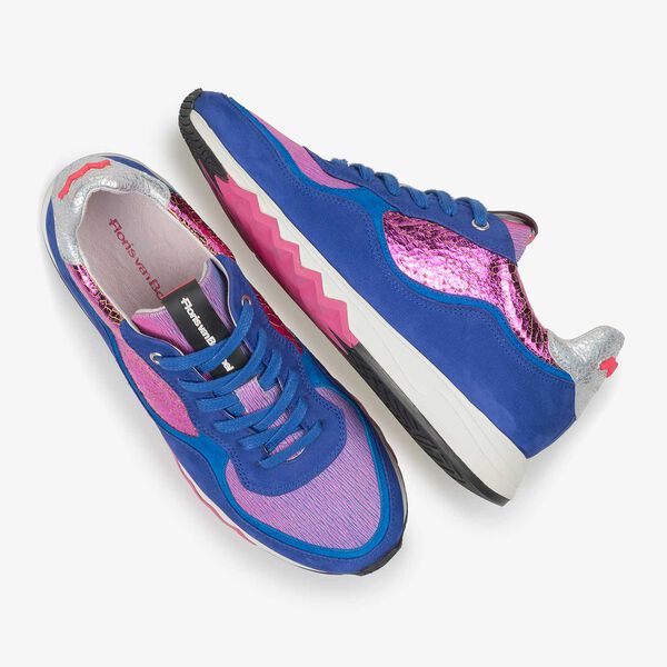 Cobalt blue suede leather sneaker