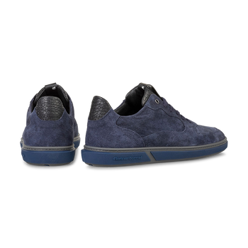 Sneaker printed leather blue