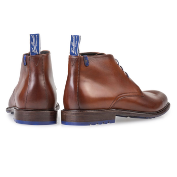 Lace boot calf leather cognac