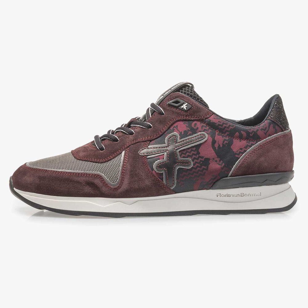 Red suede leather sneaker