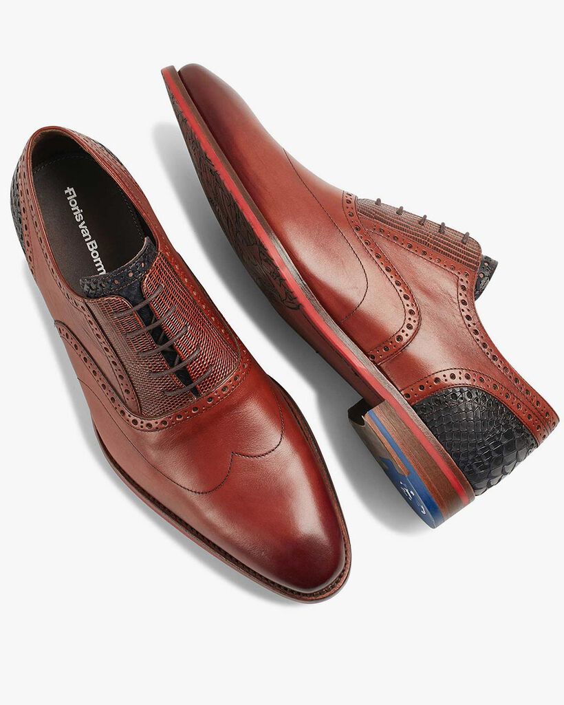 Lace shoe calf leather cognac