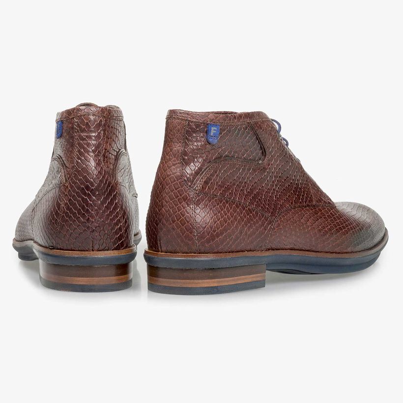 Leather laceboot with rubber sole